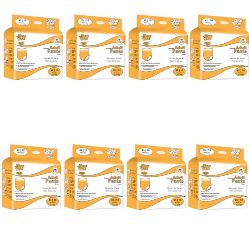 Image of Bonbon Premium Adult Diaper Pant Style Extra Large (PACK OF 8) - 80 Count - XL - Ultra Leak-Guard with Absorption and Distribution Layer (ADL) and Multi-strand leg - Waist Size 40-61 Inch, 101-154 cm