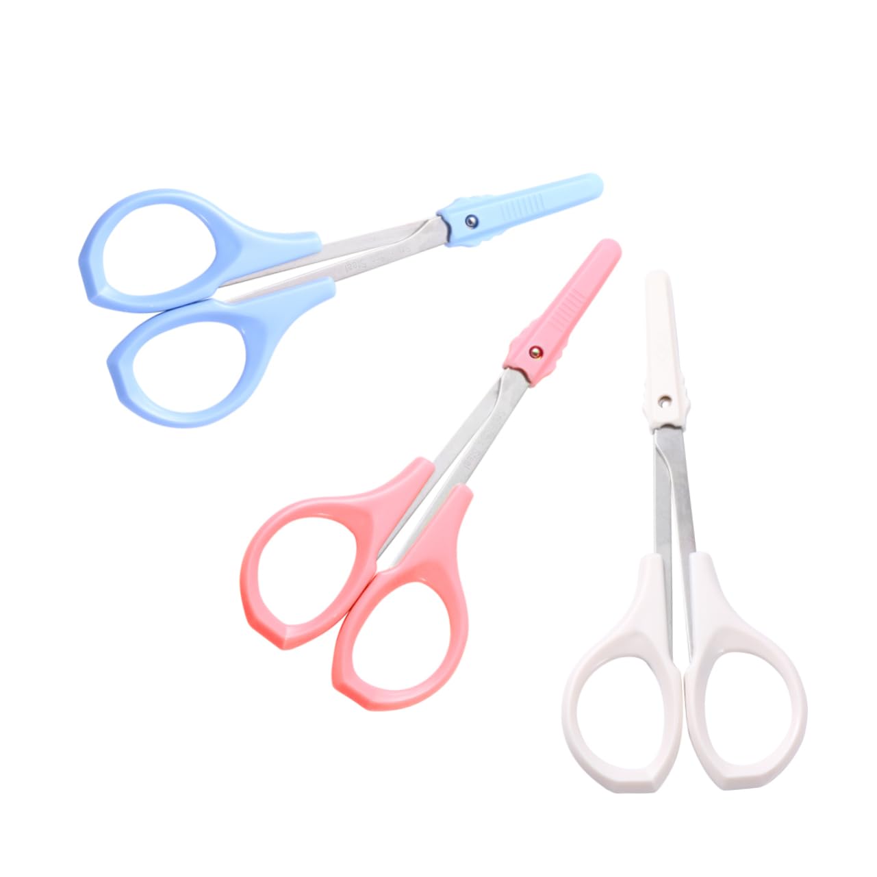 WOFASHPURET Stainless Steel Eyebrow Scissors Comb Eyelash Trimmer Nose Hair Grooming Tool Beauty Kit Curved Straight Rounded Scissors