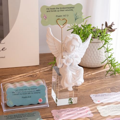 Estatua de Ángel con 50 Cartas de Versículos Bíblicos miniatura 3