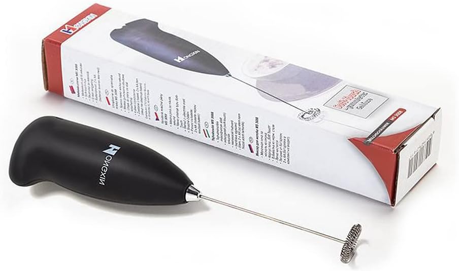 Milk Frother Handheld Mixer Foamer Coffee Maker Egg Beater Chocolate/Cappuccino Stirrer Mini Portable Blender Kitchen Whisk Tool M2-Brown