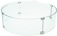 Vista 10 de AMS Chimenea redonda de 27 pulgadas, protector contra el viento de vidrio Panel protector de llama de vidrio templado transparente. Resistente al
