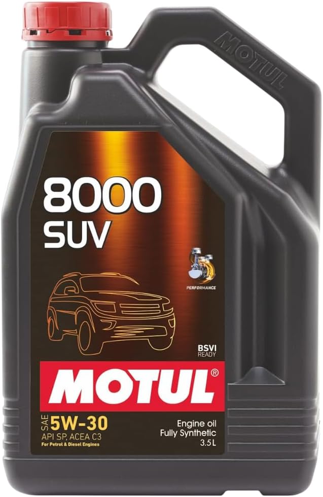 8000 SUV 5W-30 Fully Synthetic Engine Oil 3.5L for Petrol & Diesel Cars | API SP | Advanced Protection | Improves Performance & Reduces Wear | SUVs & High-Performance Cars