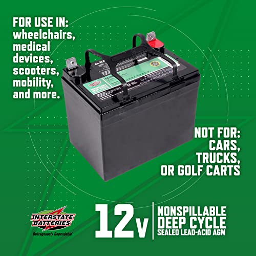 Image of Interstate Batteries Mobility Battery 12V 35Ah Group U1 VRLA AGM L Terminal
