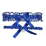 TOGEVAL Schleifenstrumpfband aus Elastischer Spitze in Blau Modischer Oberschenkelring mit Weichem...