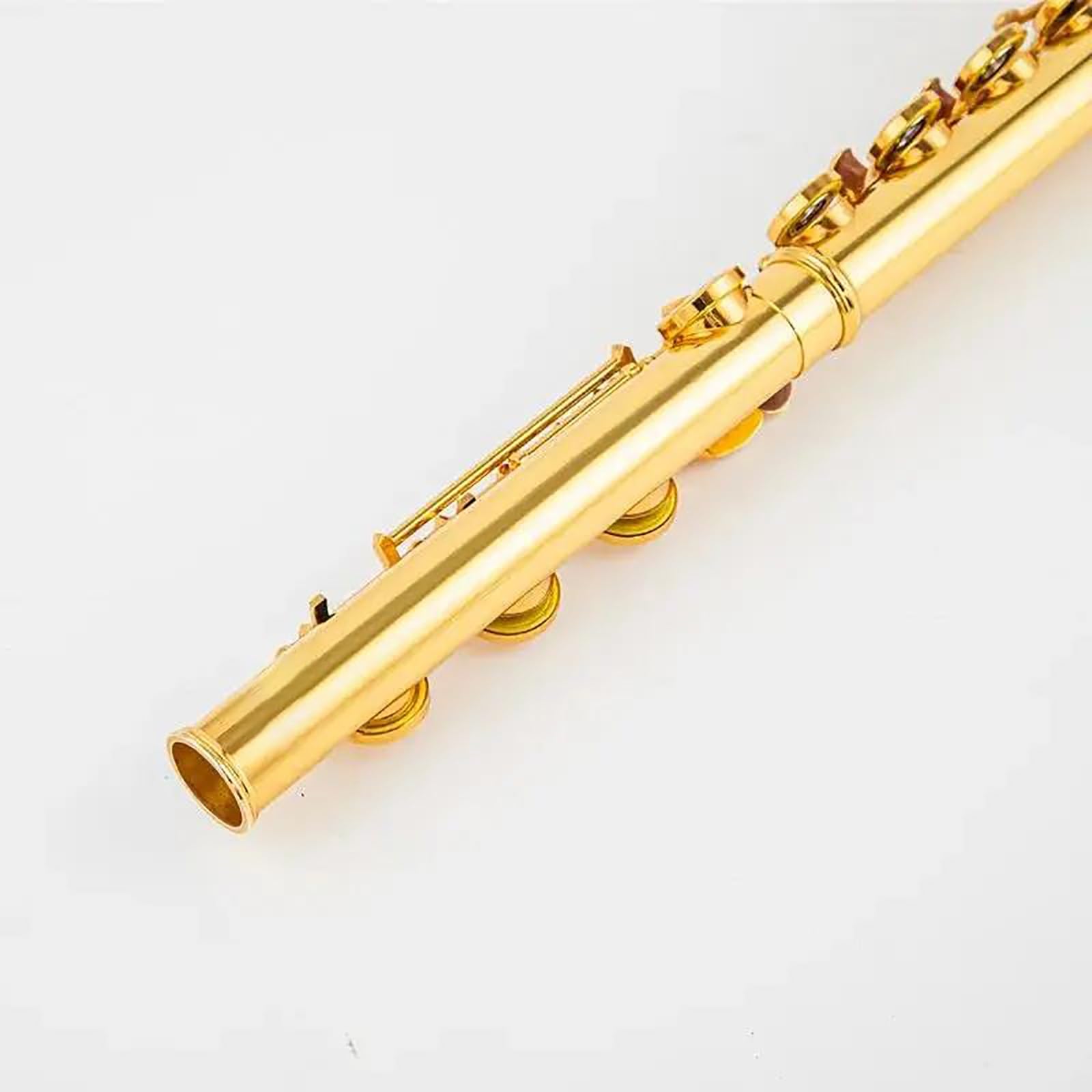 flet prosty Flet profesjonalny biały mosiężny klucz otwarty C 17 otworów flet 18-karatowy pozłacany Instrument z etui Instrument dęty drewniany