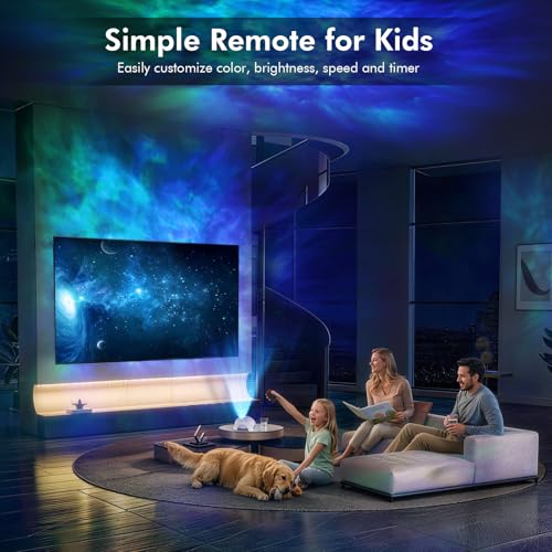 Rossetta Dual Lens Galaxy Projector, Star Projector for Bedroom with White Noise & Bluetooth Speaker, Remote, Timer, Aurora & Nebula Night Light for Party, Home Decor, Gifts for Kids Adults Teens