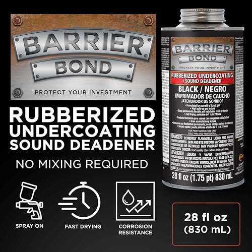 Image of Barrier Bond - Rubberized Undercoating Sound Deadener, 28oz Can, Black, Spray-On Undercoating for Vehicles