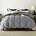 Price comparison product image Amazon Brand - Umi White Goose Feather and Down Duvet with 100% Cotton Down Proof Fabric (10.5 Tog, Double,Grey)