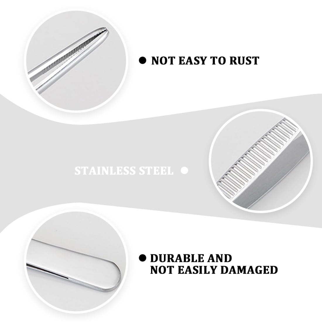 Pinza Barbecue Pinzette In Acciaio Inox - Set Con 2 Pinze (dritte E Curve) E Custodia In Velluto, 27 Cm Pinza Per Acquario - Foto 7