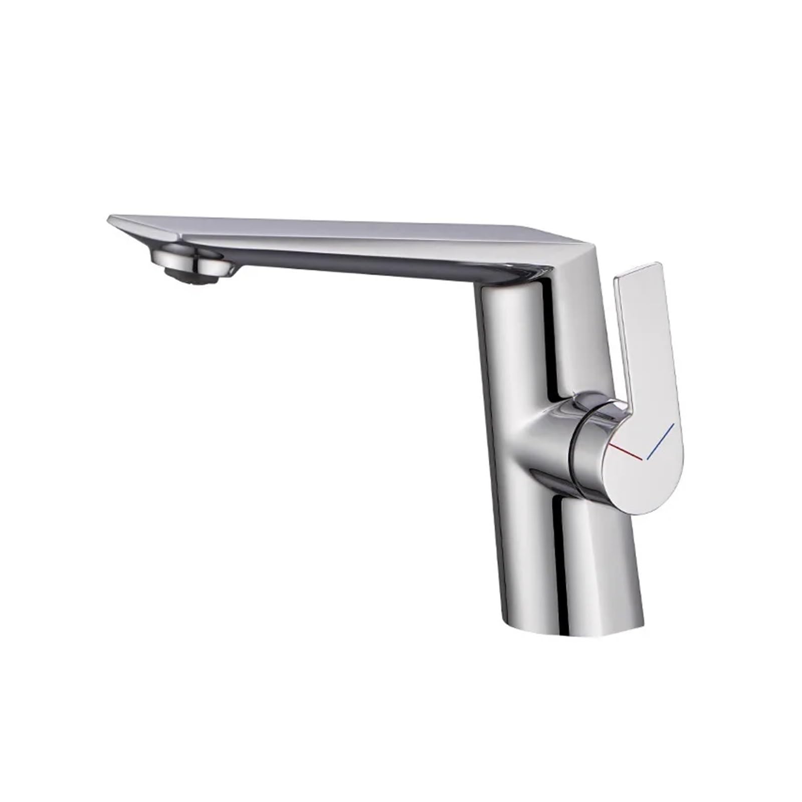 Robinet de lavabo de salle de bains mitigeur chaud et froid poignée unique monotrou