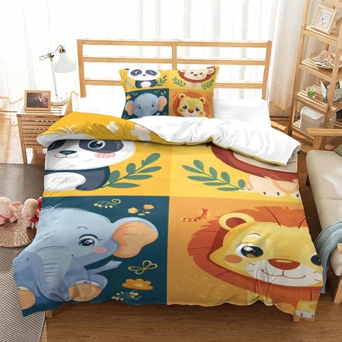 Housse de couette éléphant impression 3D microfibre respirante 135x200 - 2