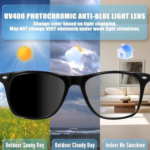Image of Smart Glasses for Men Women, Bluetooth Audio Sunglasses with Color-Change Lenses Speakers Touch Control Unisex Intelligent for Indoor Outdoor Walking Working