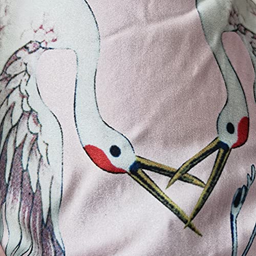 HAORUN Men Japanese Kimono Coat Loose Yukata Outwear Long Bathrobe Tops Vintage (Pink-Satin, X-Large, x_l)4