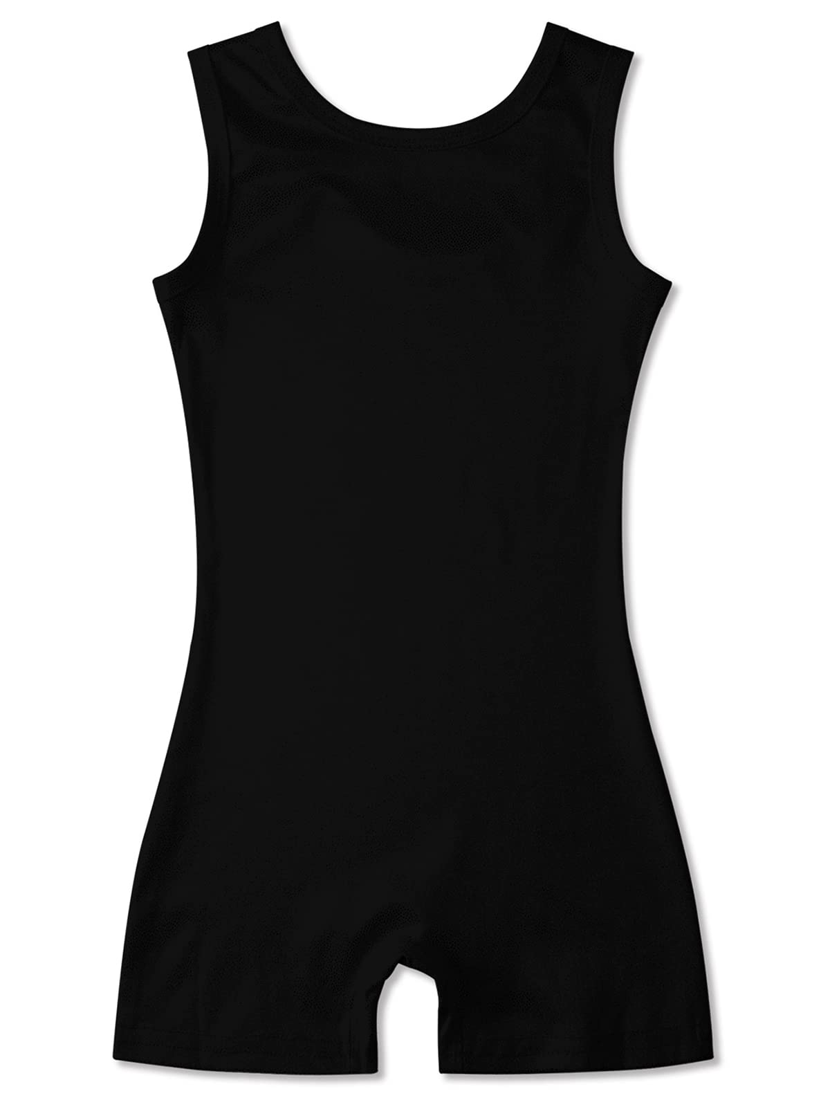 ACOCOPY Girls Leotards for Gymnastics Sparkly Biketards Unitard with Shorts Quick Dry Dance Outfits 4-9 Years