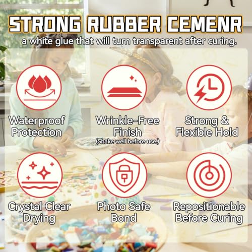 Image of Rubber Cement, 110ml Multifunctional White Adhesive, No Wrinkling PVA Glue, Ideal for Crafts, Paper, Fabric, Wood, Photos, DIY Crafts, and More