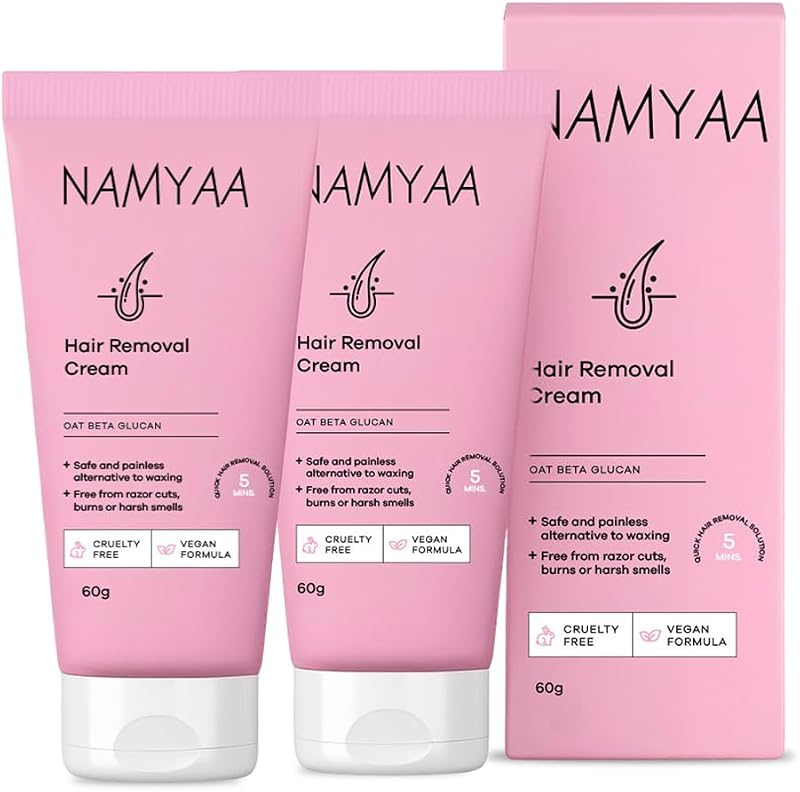 Creme depilatório Namyaa com sérum de vitamina C, 60 g, pacote com 2