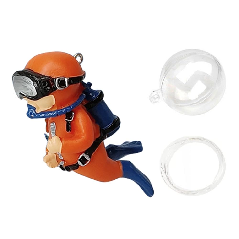 DONGKER Aquarium Floating Decorations, PVC Floating Diver Ornament with Nylon Connection Line for Aquarium Fish Tank