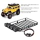Alomejor RC Dachträger Gepäckträger RC Auto Dachträger Teil mit LED Licht für Axial SCX24 1/24 RC Crawler(Quadratische Lampe)