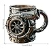 Retro Engine Mug, V8 Engine Turbo Mug - 3D Mechanical Coffee Cup,Funny 3D Mechanical Coffee Cup, Resin Exterior with Stainless Steel Lining Cups, Gift for Car Enthusiasts, Mechanics