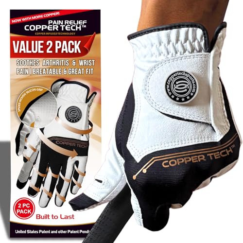Copper Tech Golf Gloves Men 2 Pack