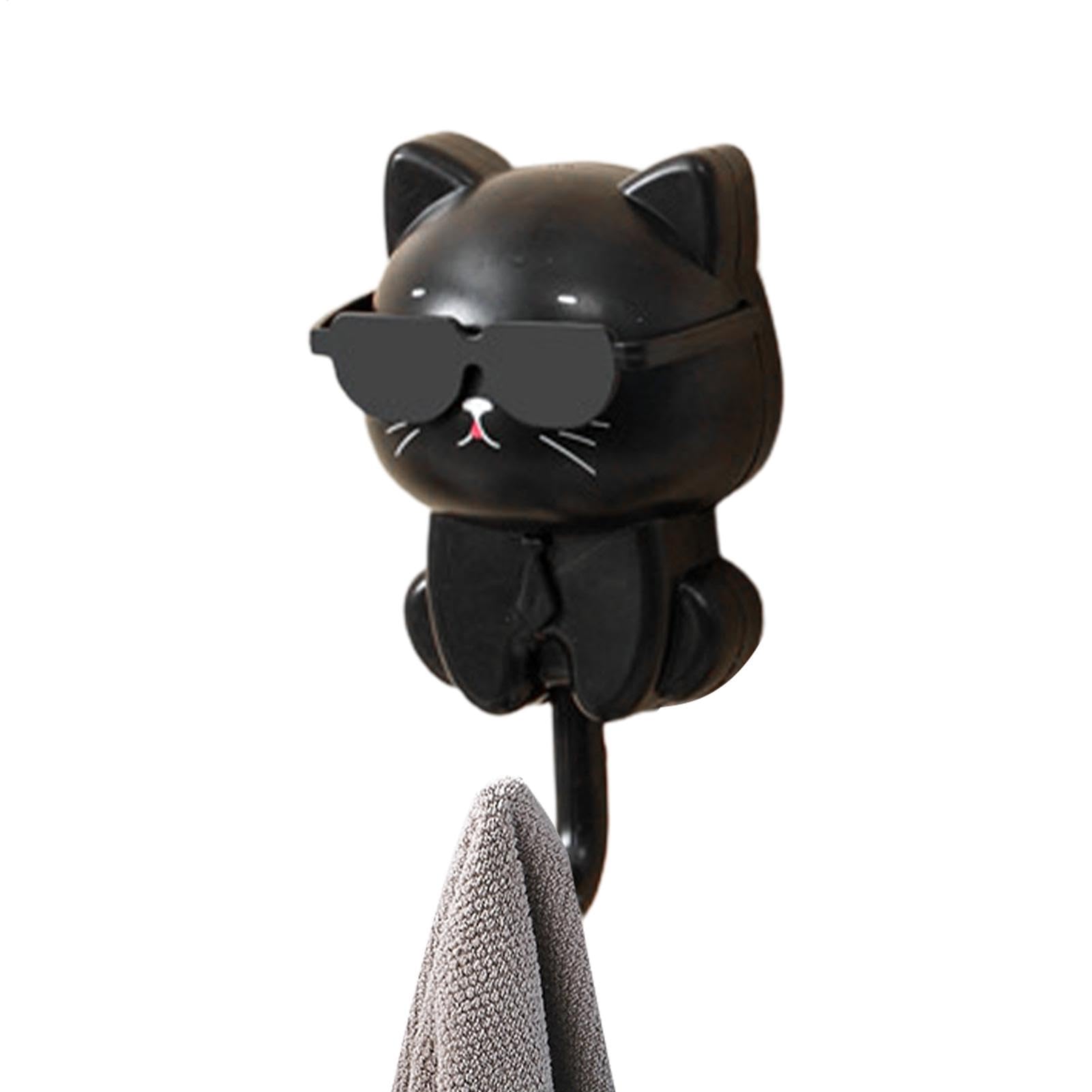 Porta llaves para gatos - Ganchos para gatos, Ganchos para abrigos para gatitos | Lindo gancho para llaves de gato con papel decorativo, ganchos adhesivos para abrigo, llavero decorativo de pared para