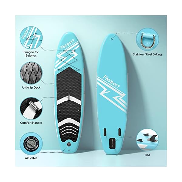 FBSPORT 11FT Premium Inflatable Stand Up Paddle Board, Yoga Board with Durable SUP Accessories & Carry Bag | Wide Stance, Surf Control, Non-Slip Deck, Leash, Paddle and Pump for Youth & Adult - Image 5