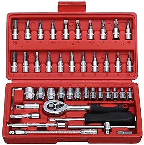 AVMPHD 46-in-1 Pcs Kit and Screwdriver and Multi-Purpose Combination Tool Case Precision Socket Set- 46PCTK