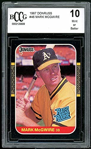 1987 Donruss #46 Mark Mcgwire Rookie Card BGS BCCG 10 Mint+ - Baseball Slabbed Rookie Cards