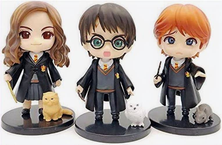 Harry Potter Cake Toppers Figures Character Set of 3 Exquisite Action Figure Cake Decoration Cupcake Desktop Decoration