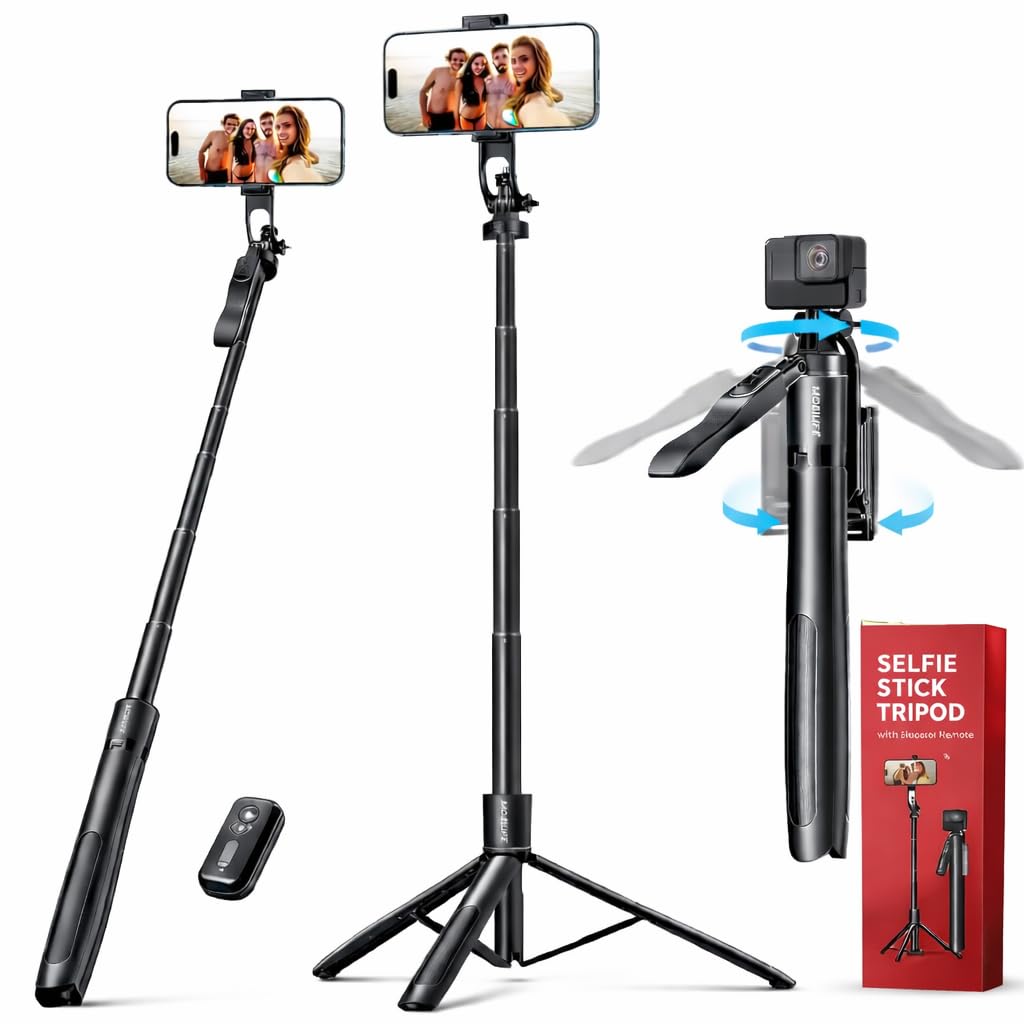 Q5 Selfie Stick with Tripod Stand, 6 Feet Length, Wireless Remote, Detachable Holder, Bluetooth Compatible for iPhone/Android - Perfect for Vlogging & Photo Shoots-picture-10