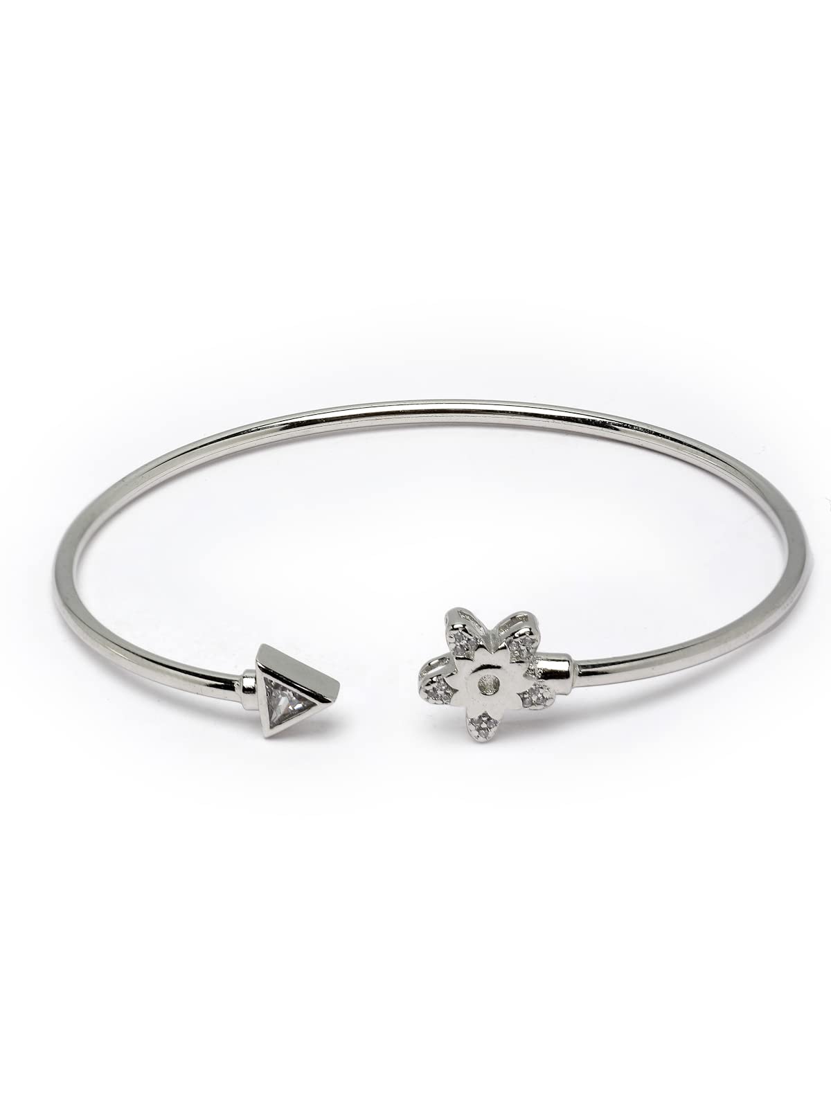 Pissara by Sukkhi Delightly 925 Sterling Silver Floral Shaped Cubic Zirconia Kada Bangle Bracelets For Women & Girls|with Authenticity Certificate, 925 Stamp & 6 Months Warranty (B0CF1PSLRB) Amazon Price History, Amazon Price Tracker