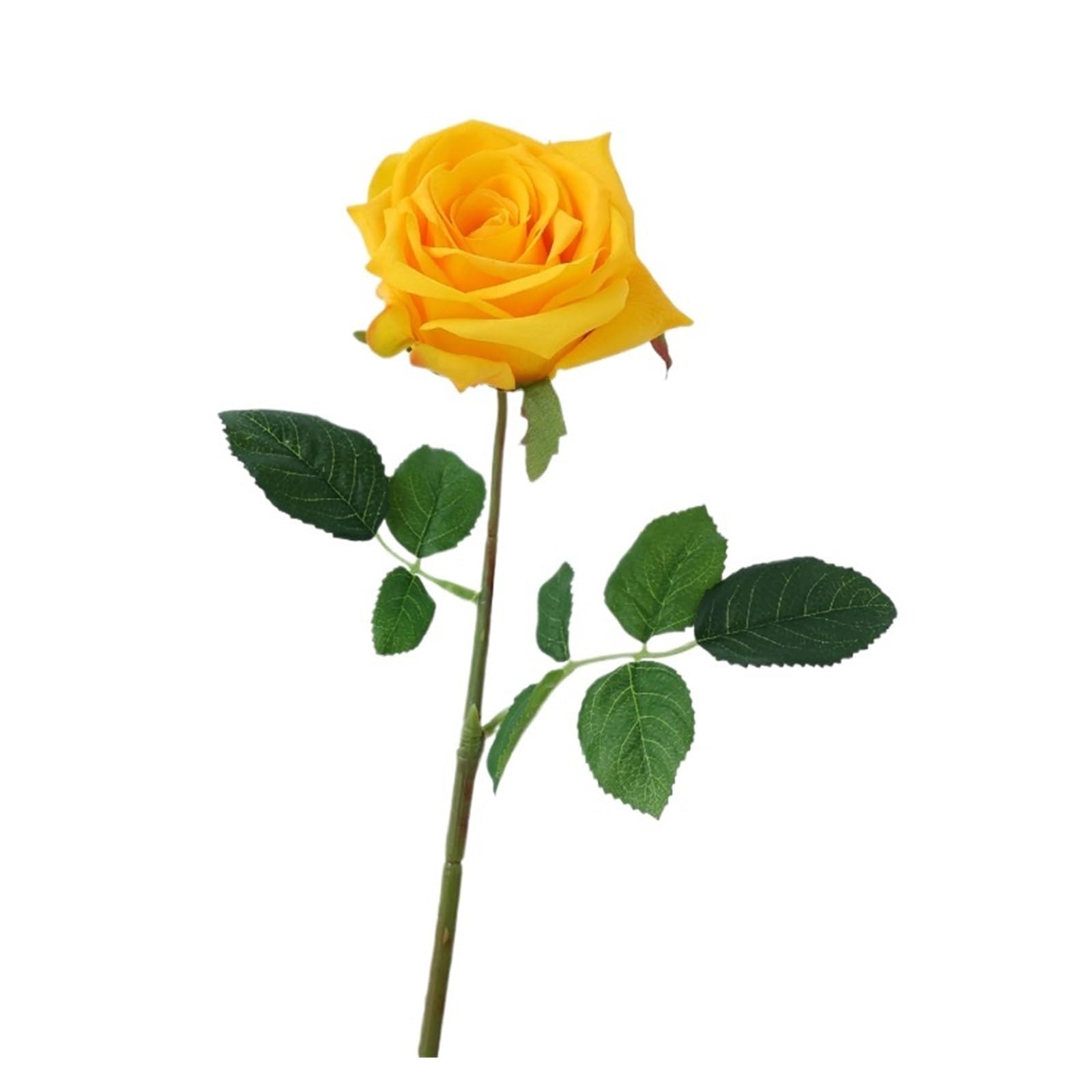 Casetlong 5Pcs Artificial Flowers Bouquet Wedding Decor Fake Home Decoration(Yellow)