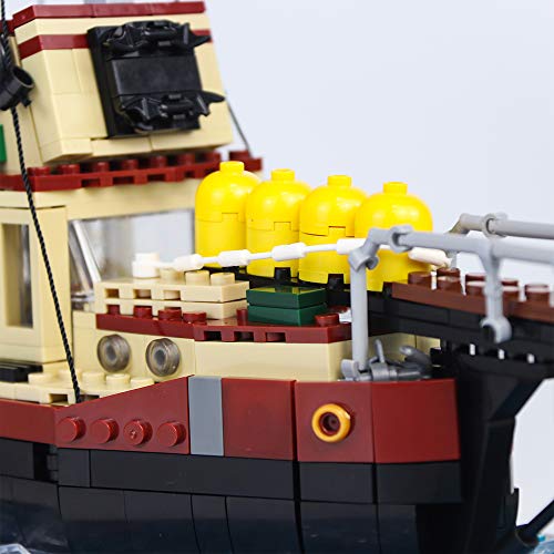 Jawss Orca Model Fishing Boat Building Kit; Jawss Orca Boat Model Ship Building Blocks, Collectible Display Set And Toy For Adults (1232 Pieces) #TOP4