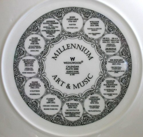 Wedgwood Annual Calendar Plate Millennium 2000 Art & Music