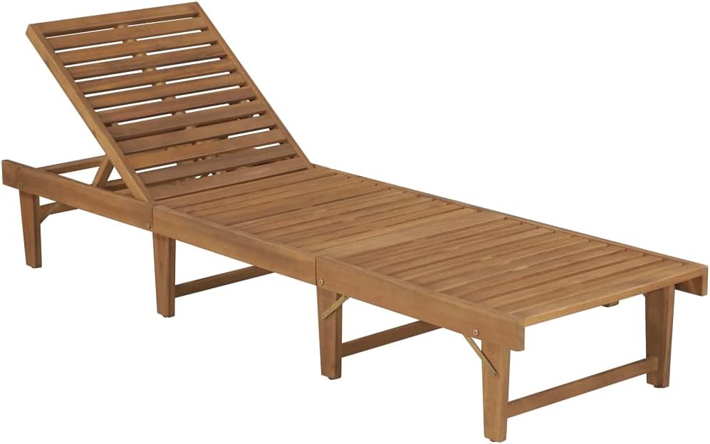 Folding Sun Lounger with Cushion,Backyard Chaise,Napping Loungers,Comfortable Loungers,Portable Loungers,Patio Lounge Chair,for Outdoor Sunbathing,Patios,Pools,Lawns,Camping,Solid Acacia Wood