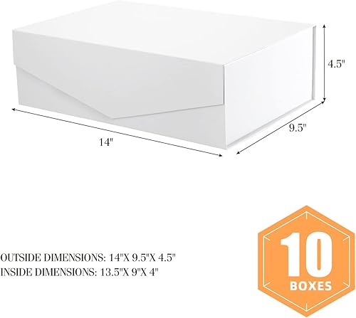 Miniatura 6 de PACKHOME 10 cajas de regalo de 135 x 9 x 41 pulgadas cajas de regalo grandes con tapas cajas de propuesta de dama de honor cajas de regalo
