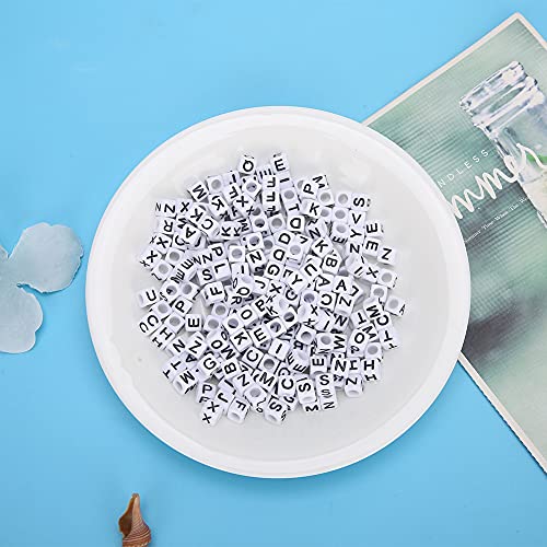 Contas de letras quadradas, material faça você mesmo de alta qualidade, 500 unidades de contas de ac