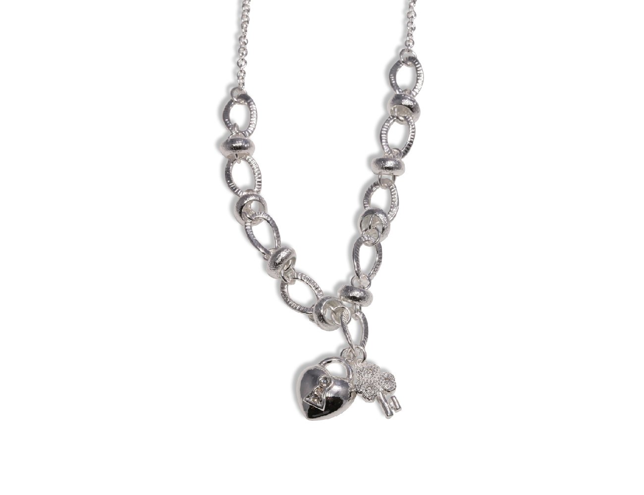 Enez Necklace 46 cm with 2.0 cm Pendant 925 Silver Plated R170