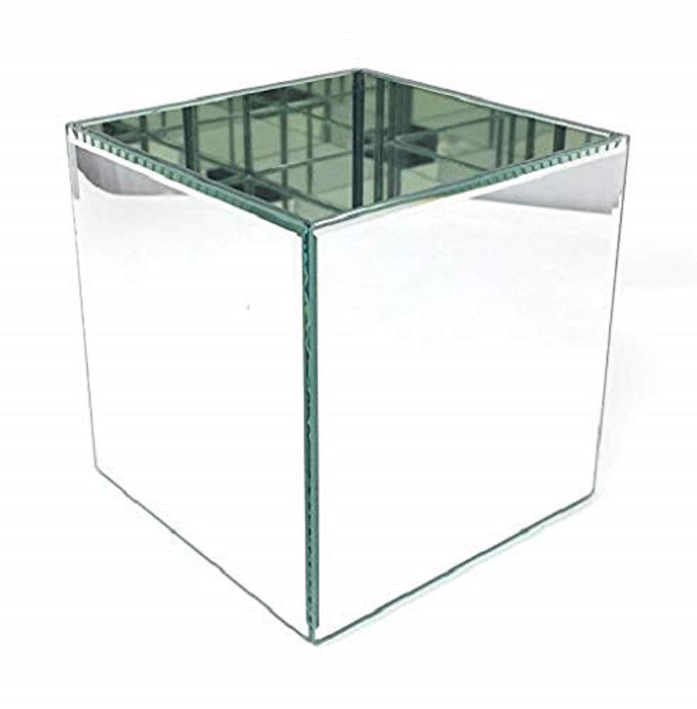 Serene Spaces Living Gatsby Beveled Mirror Vase, Clear Square Glass Mirror Vases for Wedding Decor and Events, Perfect for Restaurants, Spas and Home Decor Space, Measures 5