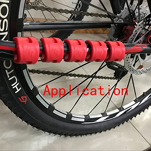 Bllndx Chain Stay Pad 4Pcs Red Rubber Bike Chainstay Protector Bicycle Frame Protector Guard Pad For Mountain Road Bike Folding Frame Front Fork Protective, Chainstay Protector #TOP4