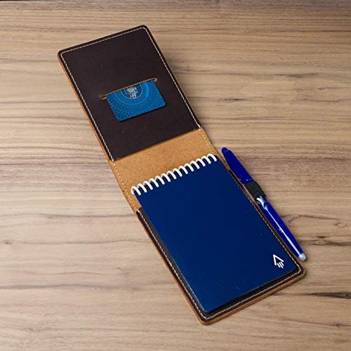 Leather Cover for Rocket Mini Erasable Notepad 3.5 x 5.5" / Handmade in the US with American Full Grain Leather/Top bound pocket journal
