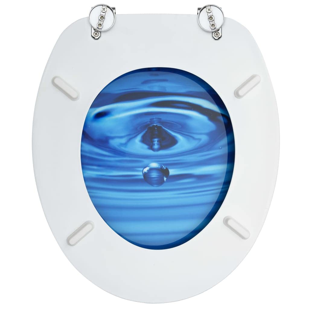 Sedile WC sedile sedile WC con coperchio MDF blu gocce d'acqua 02_0002928