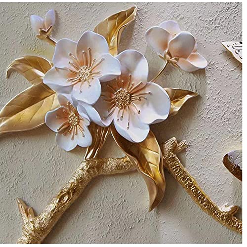 Clhhsy 3D Decorative Mural Photo Wallpapers European Embossed Flowers Modern Large Mural Living Room Sofa Home Decoration Wall Covering Wall Paper For 3D-450X300Cm #TOP2