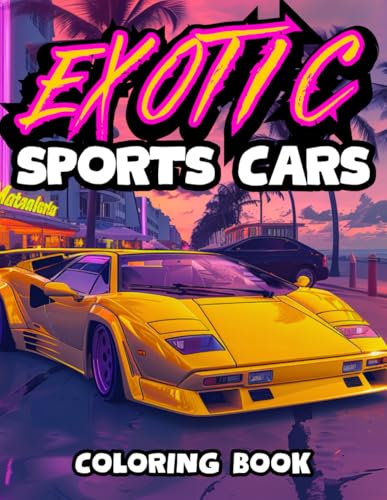 Exotic Sports Cars Coloring Book: Supercars | Modern, Retro Classics, Race, Luxury and Muscle | 50 Detailed and Realistic Illustrations for Kids and Adults image 2