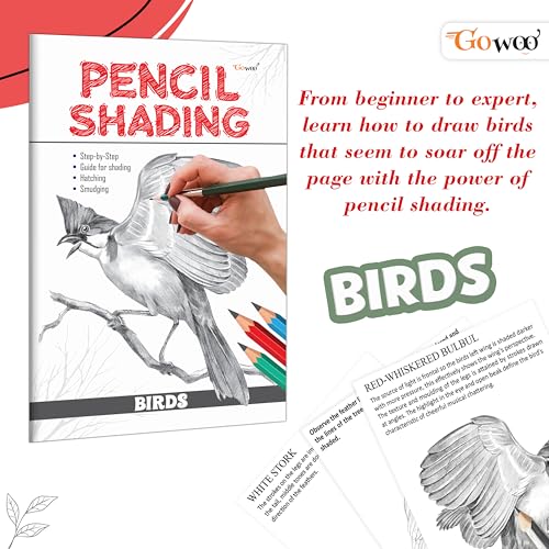 Image of Pencil Shading - Birds, Wild Animals, Nature & Still Life and Portraits : Children's art book, Pencil Shading book for Children, Educational book for kids | Pack of 4 Pencil Shading Activity books