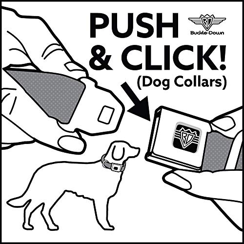 Buckle-Down DC-WDY179-L Seatbelt Buckle Dog Collar - Dalmatians Running/Paws Reds/White/Black thumb #5