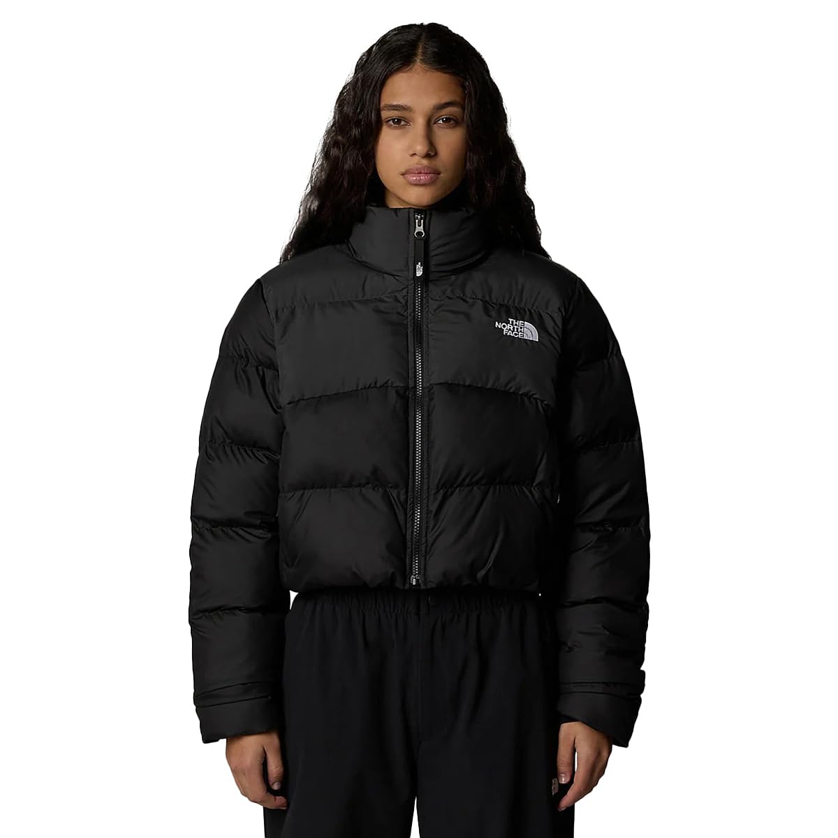 The North Face NF0A89JCKT0 W CROPPED SAIKURU Jacket Femme TNF BLACK/​ASPHALT GREY Taille L
