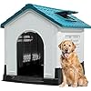 YITAHOME 41.3” Folding Large Dog House Outdoor Plastic Doghouse with Adjustable Skylight and Elevated Base Water Resistant Pet House for Small, Medium, and Large Dogs (41.3”L*34.6”W*39”H)