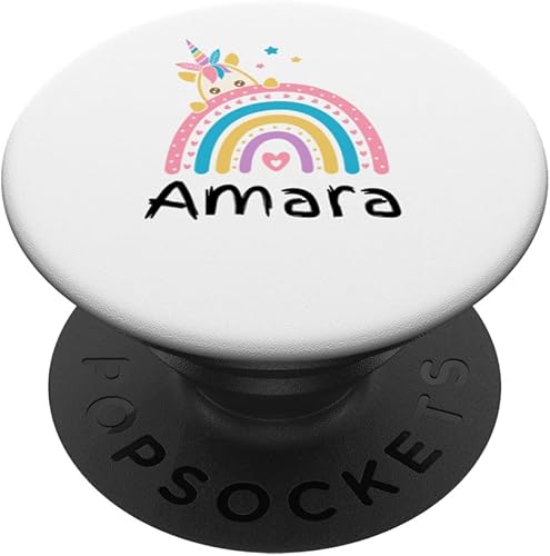 School Unicorn Student Name Amara Kindergarten Tag Kids PopSockets Standard PopGrip
