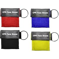4 Stück Beatmungsmaske Erste Hilfe, CPR Maske Face Shield, Beatmungsmaske Schlüsselanhänger, Beatmungstuch, Feuerwehr Ambubeutel, Tragbarkeit Beatmungsbeutel, Geeignet für Die Notfallrettung(4 Farben)